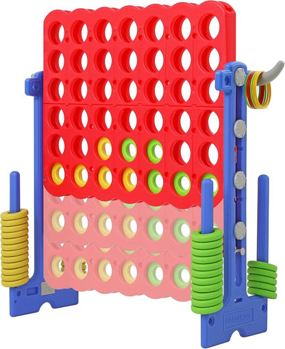 SDADI Height Adjustable Giant 4 in a Row Connect Game, 2-in-1 Jumbo 4-to-Score by SDADI