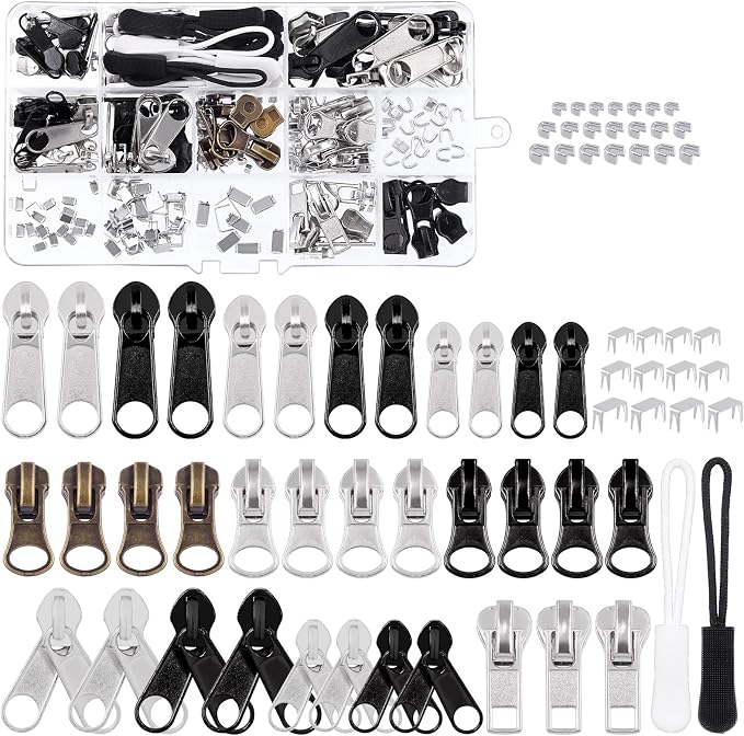 250Pcs Zipper Replacement Zipper Repair Fix Kit Zipper Slider Set by SHRJ