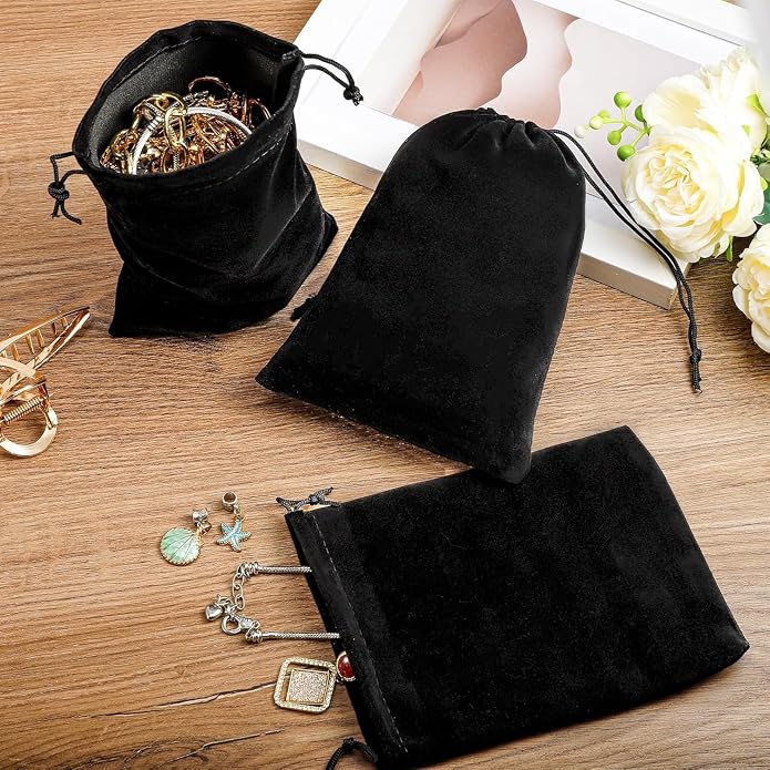 COSBAY 50 Pack Velvet Drawstring Bags, 5×7 Inch Small Velvet Jewelry Pouches - Image 7