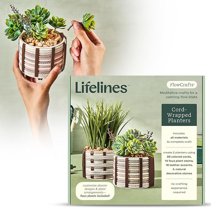 Lifelines FlowCrafts, Cord-Wrapped Planters by LifeLines