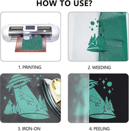 guangyintong HTV Glitter Green Roll - Image 3