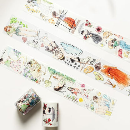 WT Pre-Cut Leisurely Days Washi Tape Roll, Original Designs, Decorative - Image 3