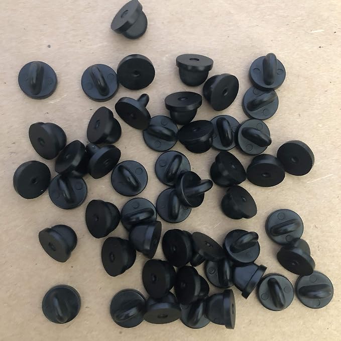 50pcs Rubber Pin Backs PVC Butterfly Clutch Enamel Lapel Pin Backings Cap - Image 6