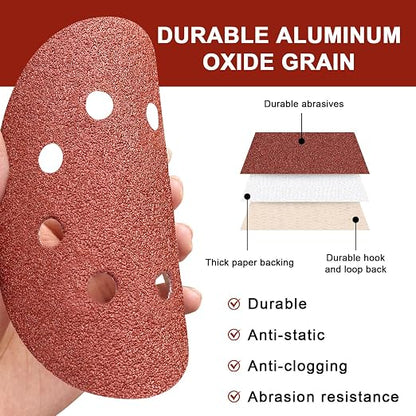 120 PCS 5 Inch Sanding Discs 40 Grit, 8 Hole Aluminum Oxide Hook and Loop Round - Image 4
