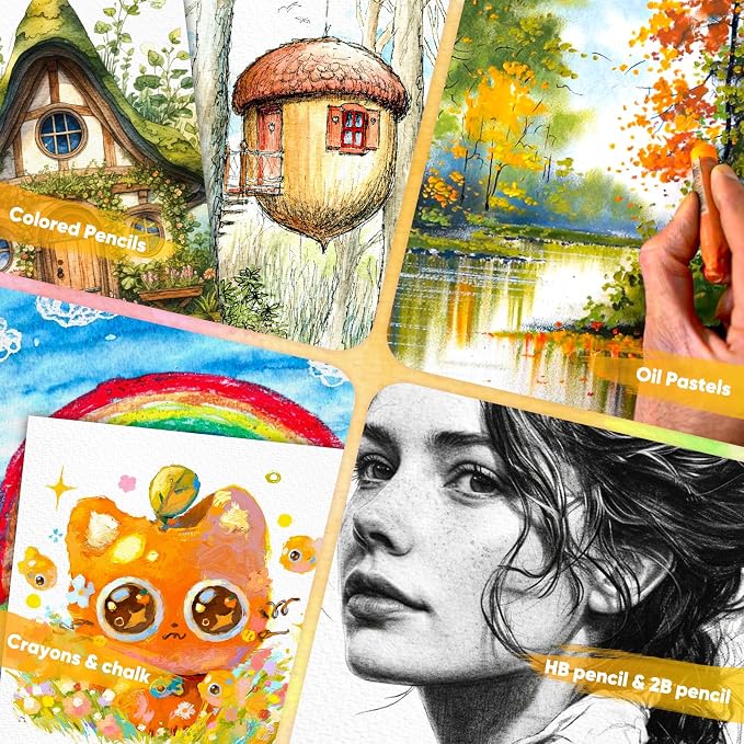 7"x10" Watercolor Paper Pad, 30 Sheets Watercolor Paper, 140lb/300gsm Spiral - Image 5