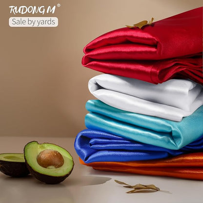 RUDONG M White Satin Fabric by The Yard, 5 Yard x 60 Inch Wide Silky Charmeuse - Image 3