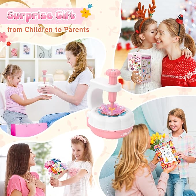 GirlsHome 300+PCS Fabric Flower Bouquets Toys, DIY Flower Crafts Kits - Image 8