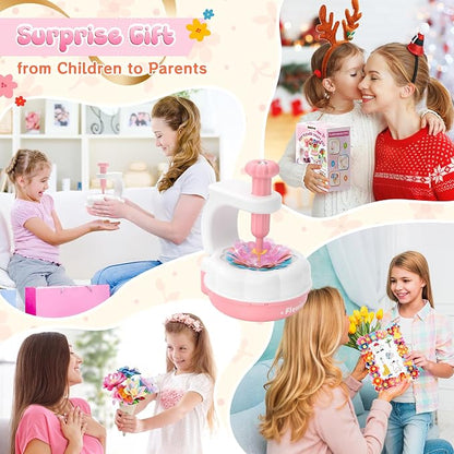 GirlsHome 300+PCS Fabric Flower Bouquets Toys, DIY Flower Crafts Kits - Image 8