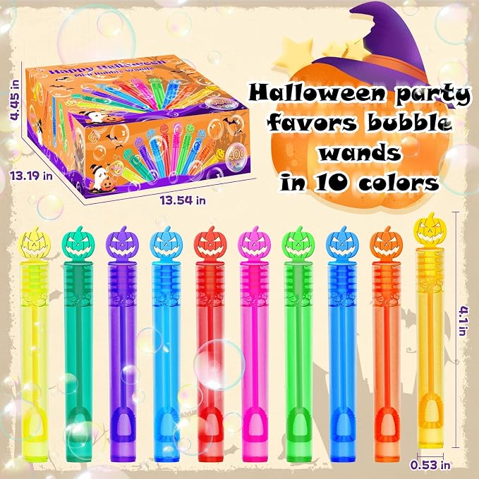 400 Piece Halloween Party Favor Bubbles, Halloween Bubble Wands Bulk - Image 3