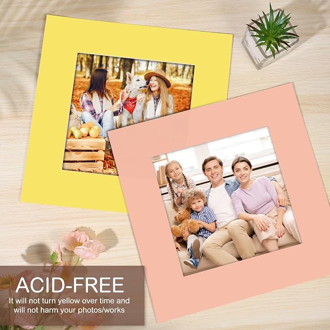 15 Pack 12x12 Picture Mats, Mixed Colors Frame Mattes - Image 5