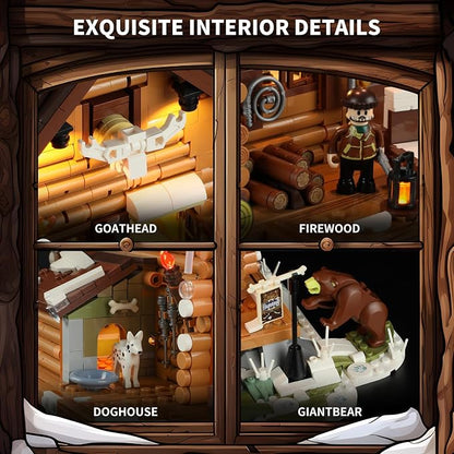 FUNWHOLE Hunting-Cabin Lighting Building-Bricks Set - Image 3