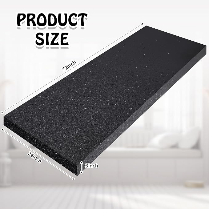 Amylove Polyurethane Foam 24" x 72" High Density Cushion Upholstery Foam Sheet - Image 2