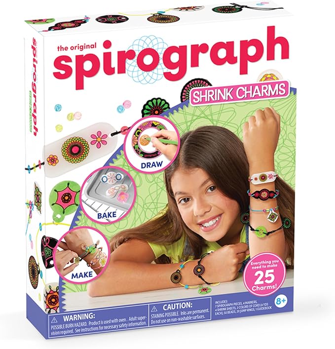 Spirograph Shrink Charms, Friendship Bracelet Kit, Bracelet Making Kit by Spirograph