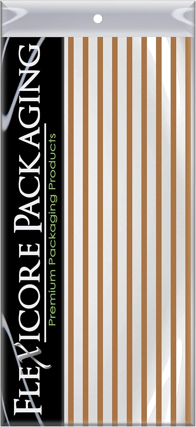 Flexicore Packaging Metallic Gold Pin Stripe Print Gift Wrap Tissue Paper Size: - Image 3