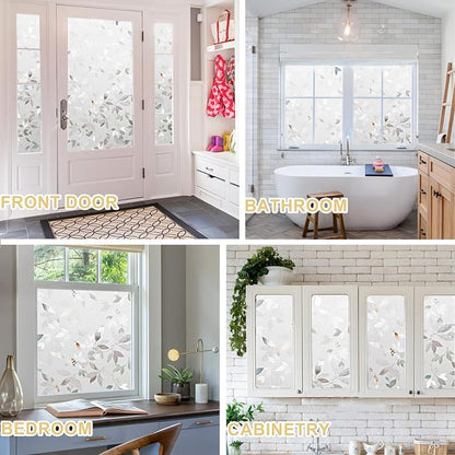 Window Privacy Film Decorative for Front Door, Bathroom Static Cling Stained - Image 6