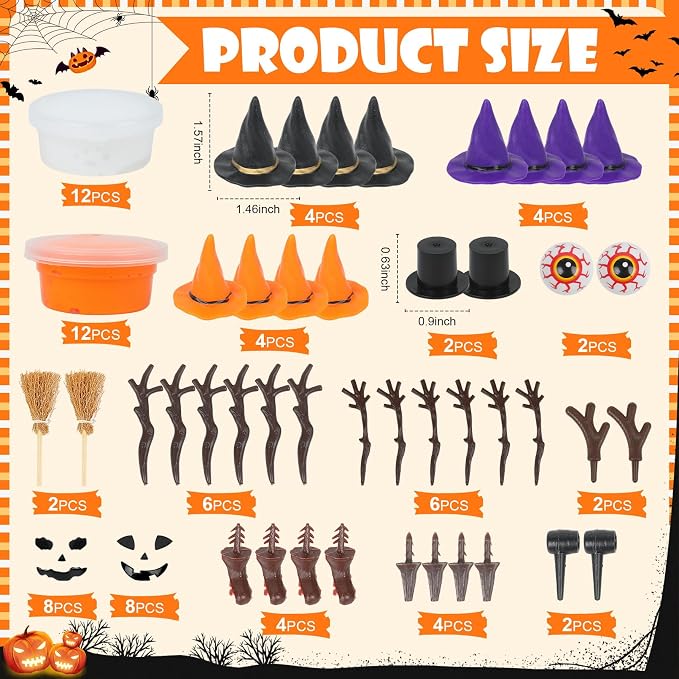 YOGFIT 72 Pack Halloween Pumpkin DIY Craft Clay Kit - Image 2