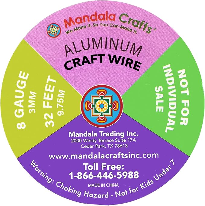 Mandala Crafts 8 Gauge Anodized Aluminum Craft Wire - Image 3
