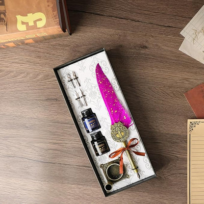 Feather Pen and Ink Set, quill pen ink set, Antique Calligraphy Pen - Image 4