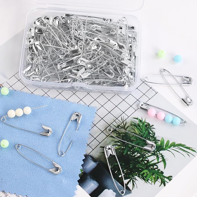 100 Pack Silver Safety Pins Assorted, Galvanized Steel Bulk Safety Pins - Image 7