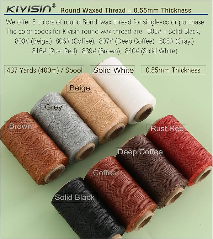 Sturdy Bonded Waxed Polyester Thread, 437 Yards Wax String Cord - Image 5
