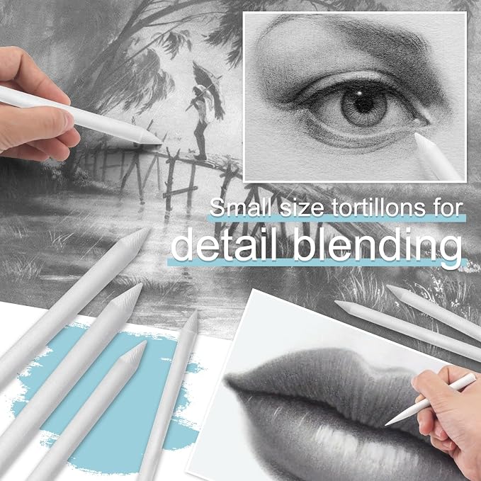 Jeimier 12 Pcs Blending Stumps for Drawing, Tortillions Blending Sticks for - Image 7