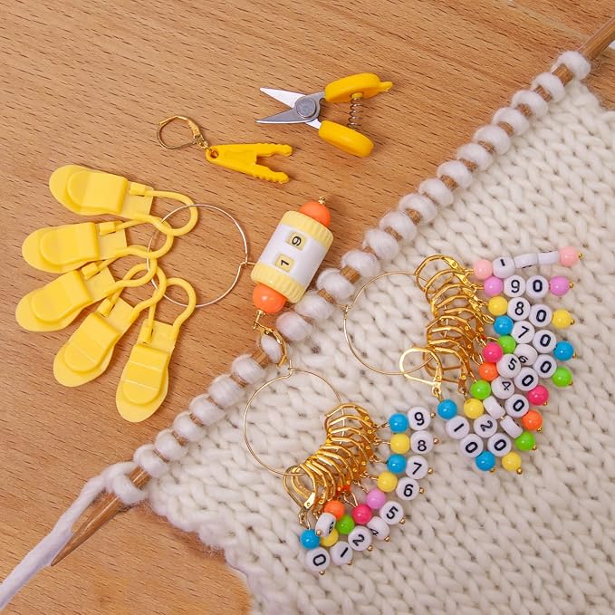 NIUGRECF DIY Knitting Tool Sets 27Pcs Including Number Beads Stitch - Image 7