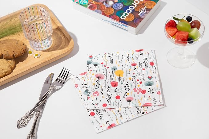 20 pcs Premium Designer Paper Napkins, 3-Ply 6.5x6.5-inches Disposable - Image 3