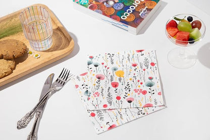 20 pcs Premium Designer Paper Napkins, 3-Ply 6.5x6.5-inches Disposable - Image 3