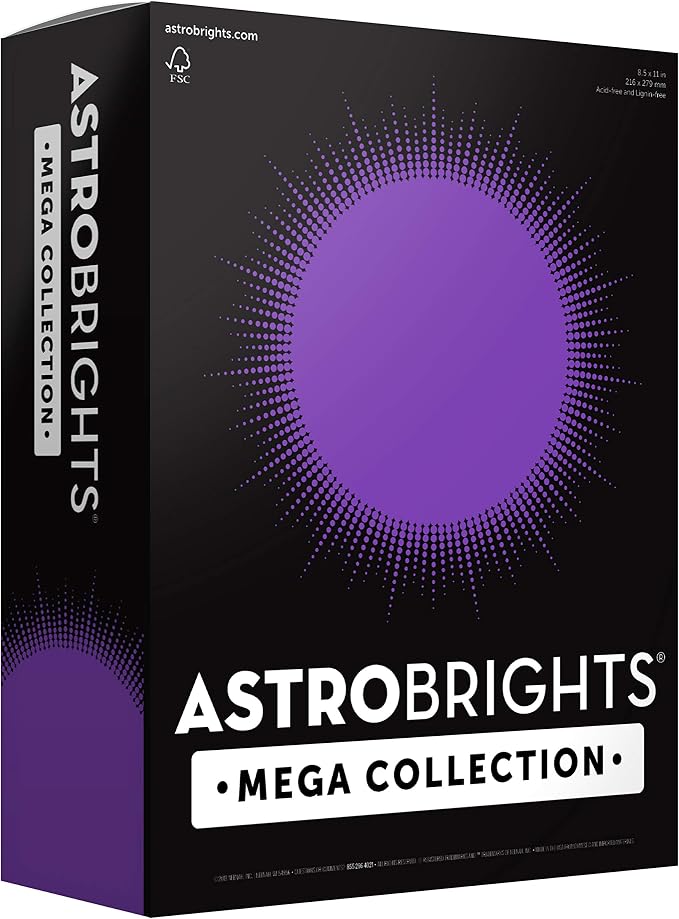 Astrobrights Mega Collection, Colored Paper, Ultra Purple, 625 Sheets, 24 lb/89 by Astrobrights