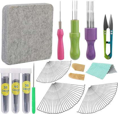 99 Pcs Needles Felting Tools Needles Wool Felting Soft Needle Felting Pad by SOCNITC