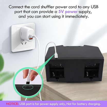 Card Shuffler 4 Deck Automatic, USB-Power & Battery-Operated Electric Shuffler - Image 5