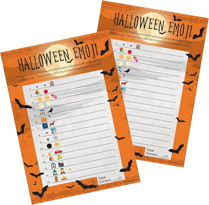 DISTINCTIVS Halloween Party Emoji Guessing Game by DISTINCTIVS