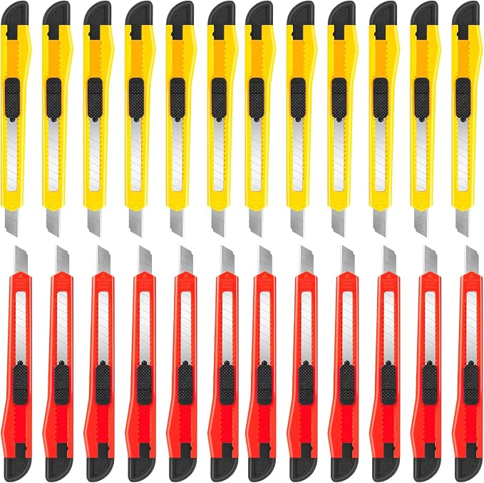 DIYSELF 24 Pack Box Cutters Bulk Utility Knife Retractable, Razor Knife Exacto by DIYSELF