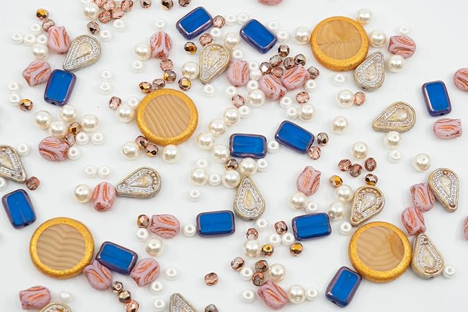 2.1oz of Glass Bead Mix with Pearls, Filigree Teardrops and Fresca Czech Beads - Image 5