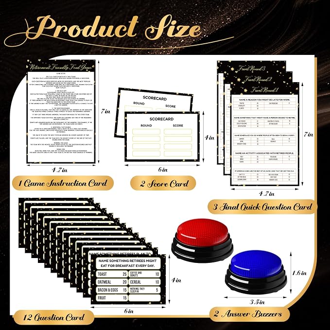 20 Pcs Retirement Friendly Feud Game Set Retirement Party Game Trivia Quiz - Image 2