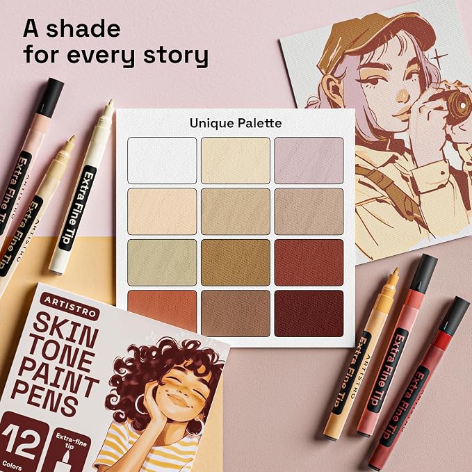 ARTISTRO 12 Skin Tones Paint Markers - Image 2