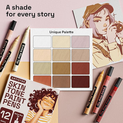 ARTISTRO 12 Skin Tones Paint Markers - Image 2