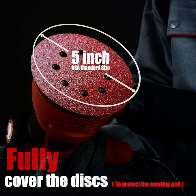 Sanding Disc 5 Inch 8 Hole, Sandpaper - Image 2