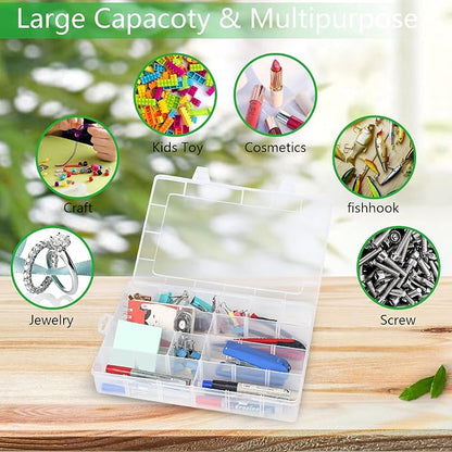 Large 24 Grids Plastic Organizer Box Adjustable Dividers, Art DIY Crafts - Image 4