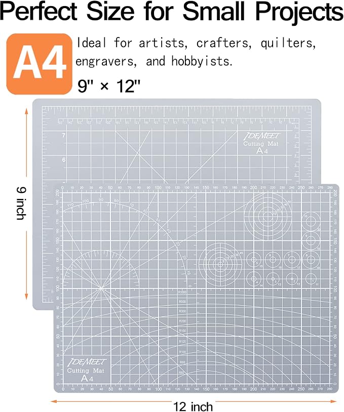 Density-upgraded 9"x12" Self Healing Cutting Mat, Idemeet Rotary Sewing Mat - Image 2