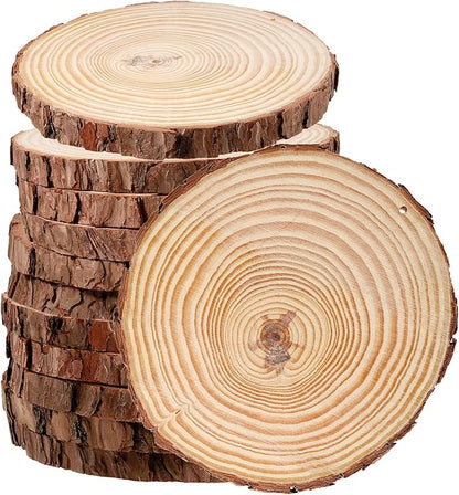 JEUIHAU 12 PCS 5.5-5.9 Inches Natural Wood Slices by JEUIHAU