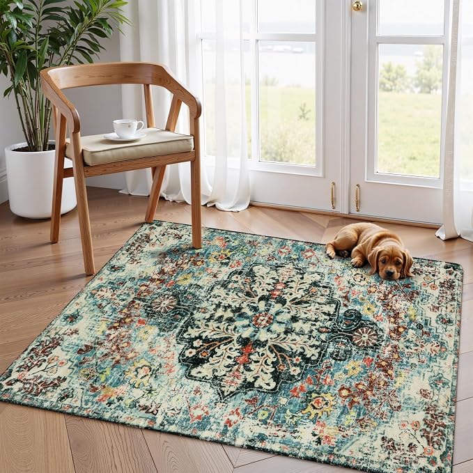Lahome Bohemian Floral Medallion Area Rug - Image 8