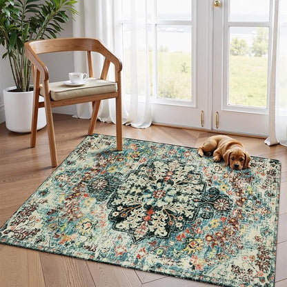Lahome Bohemian Floral Medallion Area Rug - Image 8