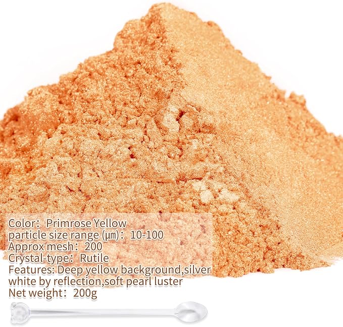 Mica Powder, 7.05OZ（200g）, Primrose Yellow Mica Powder Pigment - Image 2