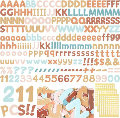 221 Pcs Bulletin Board Letters Round Alphabet Number Punctuation Symbol Combo by Humyoun