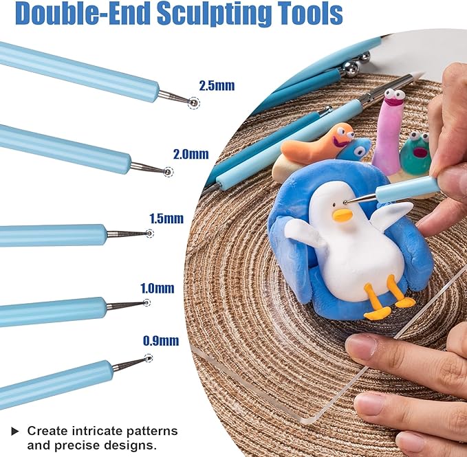 Dotting Tools, Silicone Clay Sculpting Tool, Ceramic Clay Ball Stylus Dot - Image 5