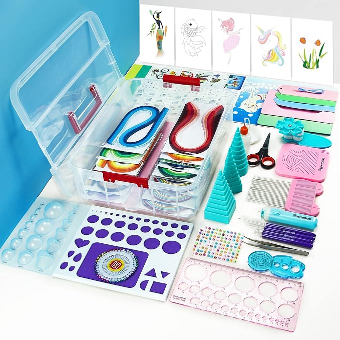 Paper Quilling Kit 3mm/5mm/10mm 1740pcs Quilling Paper Strips Quilling Tool Set - Image 7