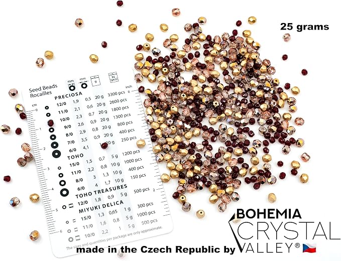0.88oz Mix of Faceted Fire Polished Pressed Czech Glass Beads, Sparkling Shiny - Image 2