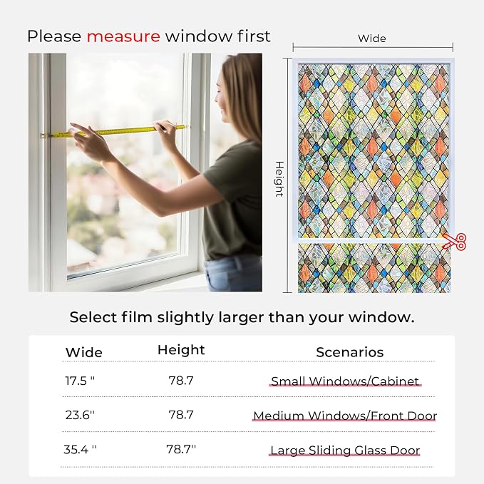 Window Privacy Film Rainbow Film Stained Glass 3D Static Cling Decorative - Image 5