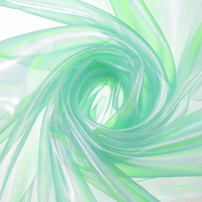 MECCANIXITY Iridescent Sheer Organza Fabric, 2 Yards x 59 Inches Solid Laser by MECCANIXITY